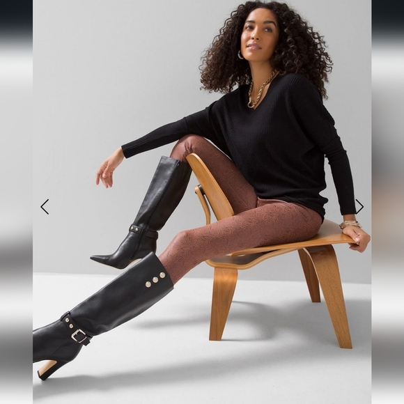 NEW Vegan Suede WHBM Runway Legging Sz 8 - Picture 2 of 5